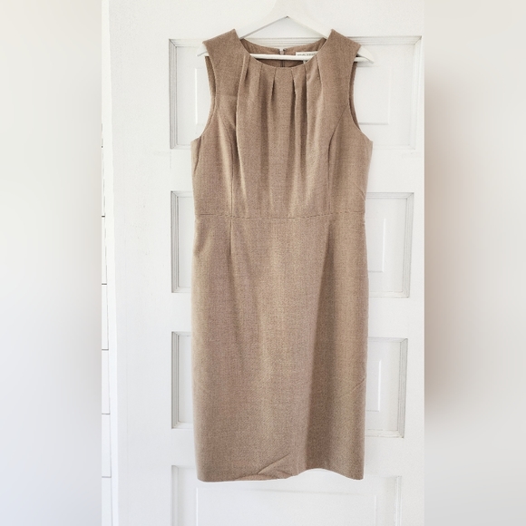 Banana Republic Wool Camel Sleeveless Pencil Dress ~ 12 Tall (Stretchy) - Picture 2 of 4